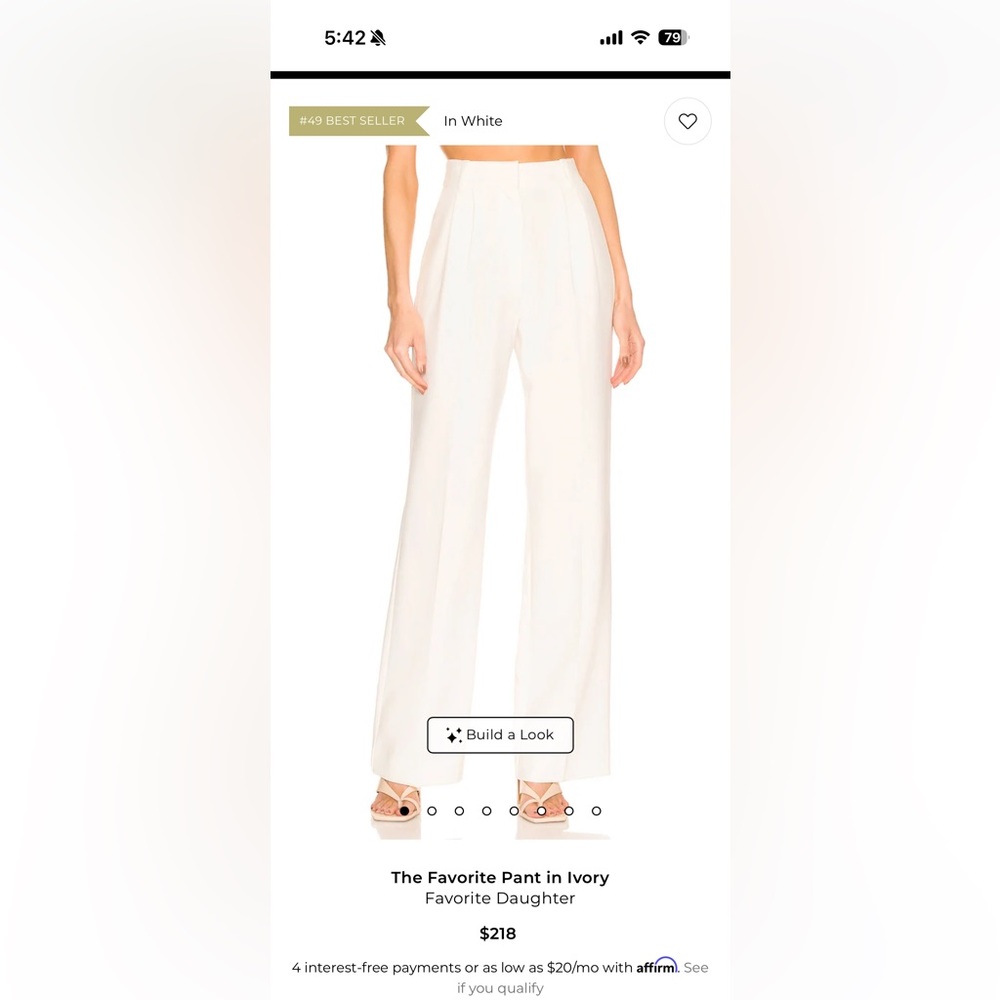 Favorite Daughter Cream Wide-Leg Pants